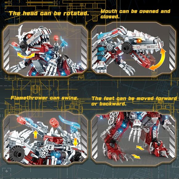 2 in 1 Dinosaurs Building Kits 422PCS, Compatible with Normal Dinosaurs Bricks - Picture 3 of 4